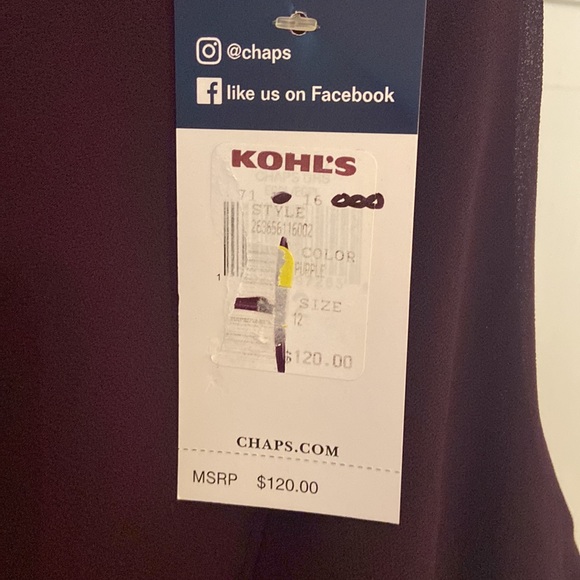 Chaps Purple Layered Sleeveless Evening Dress - Picture 2 of 13